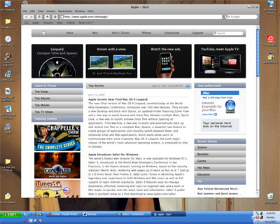 Safari on Windows XP