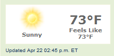 Weather for 4-22-07